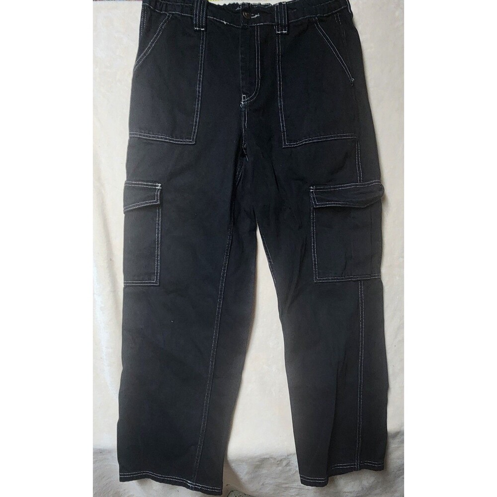 Urban Outfitters BGD Mens Size 32W Black Baggy Wide Leg Skater City Grunge Jeans